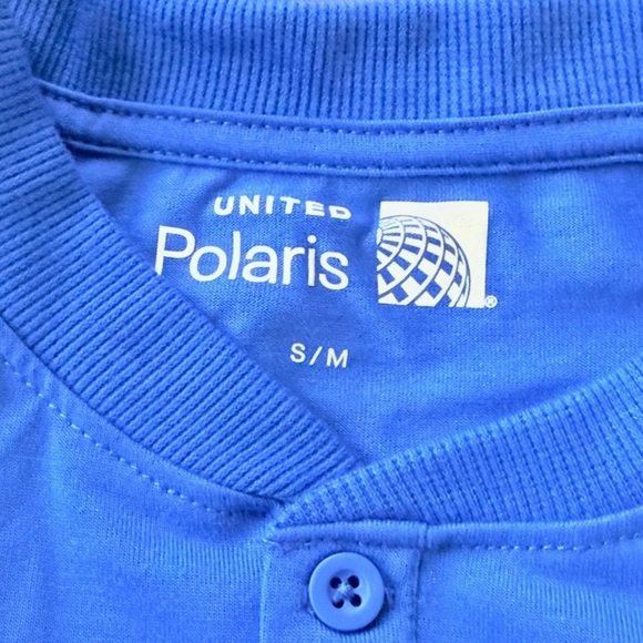 United Airlines Polaris Pajamas Blue Top Grey Pants  S / M - Picture 3 of 4